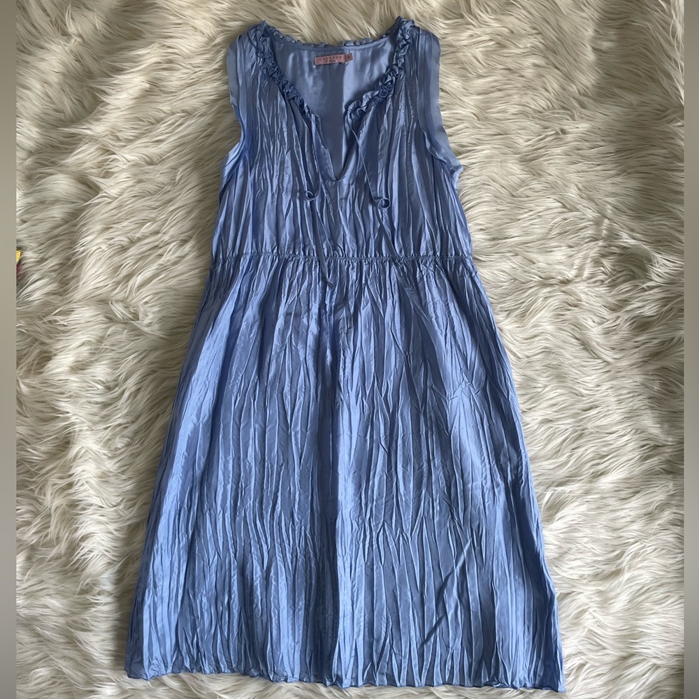 Calypso periwinkle crinkle satin dress
